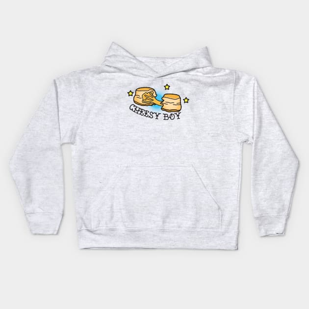 Cheesy Boy Kids Hoodie by Buenos Biscuits